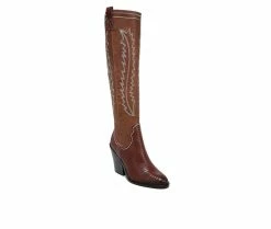 Women's Franco Sarto Glenice Knee High Heeled Western Boots 8 Women's Franco Sarto Glenice Knee High Heeled Western Boots -Discovery Expedition Shop 2 548