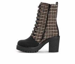 Women's MUK LUKS Riser Jazz Heeled Boot Lace Up Heeled Boots -Discovery Expedition Shop 3 2