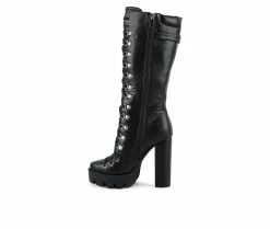 Women's London Rag Magnolia Knee High Lace Up Boots 9 Women's London Rag Magnolia Knee High Lace Up Boots -Discovery Expedition Shop 3 47