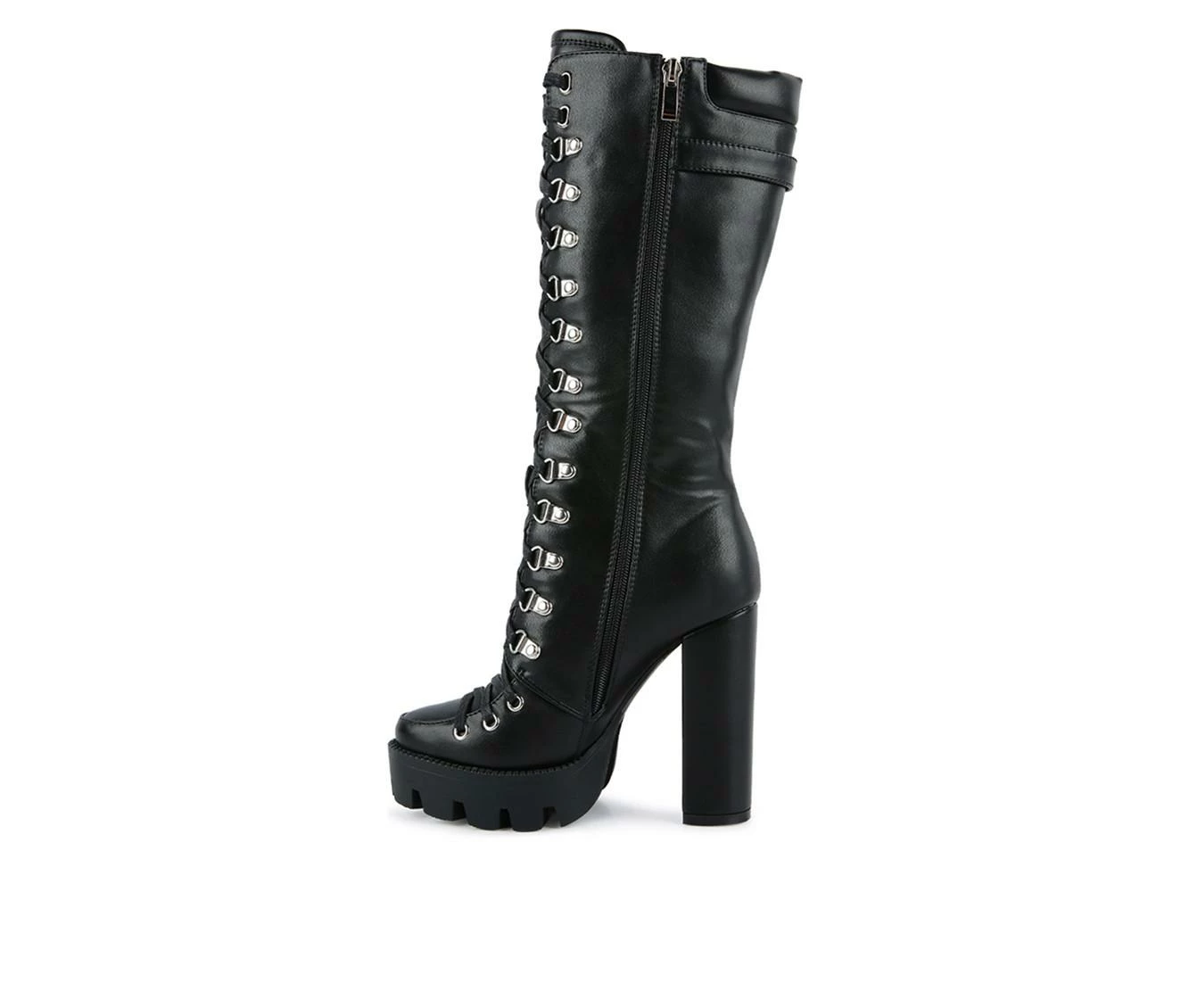 Women's London Rag Magnolia Knee High Lace Up Boots 4 Women's London Rag Magnolia Knee High Lace Up Boots - Image 4