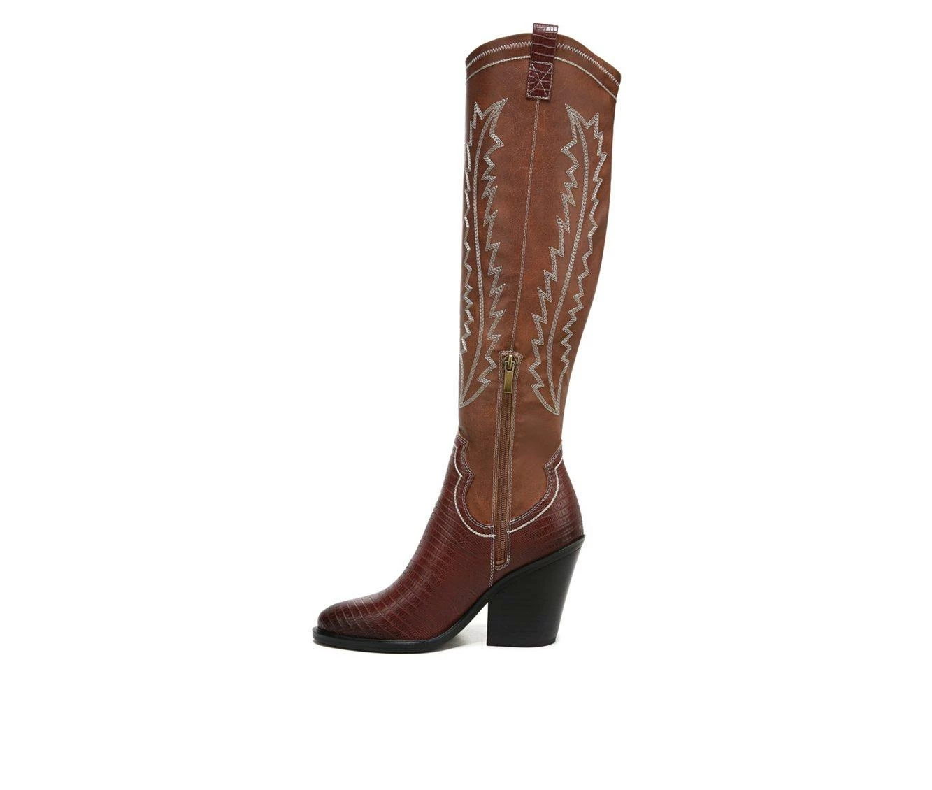Women's Franco Sarto Glenice Knee High Heeled Western Boots 4 Women's Franco Sarto Glenice Knee High Heeled Western Boots - Image 4