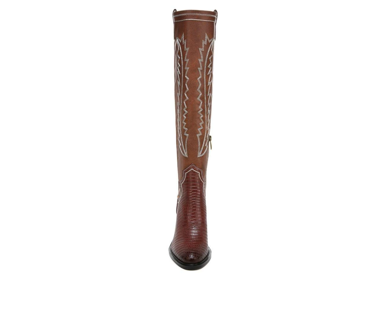 Women's Franco Sarto Glenice Knee High Heeled Western Boots 5 Women's Franco Sarto Glenice Knee High Heeled Western Boots - Image 5