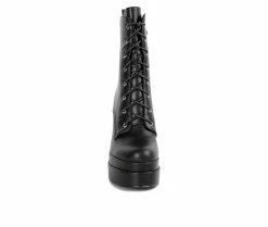 Women's London Rag Meows Lace Up Platform Heeled Boots 10 Women's London Rag Meows Lace Up Platform Heeled Boots -Discovery Expedition Shop 4 60